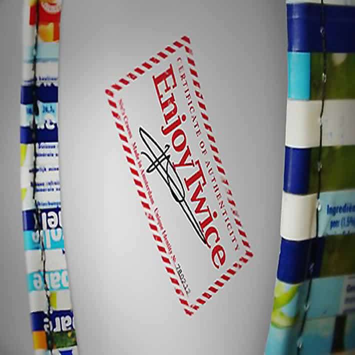 Enjoy Twice cardboard lamp