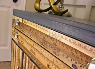 DIY Yardstick Buffet: Transform Furniture With Vintage Sticks DIY: Yardstick Buffet by Corner House – upcycleDZINE