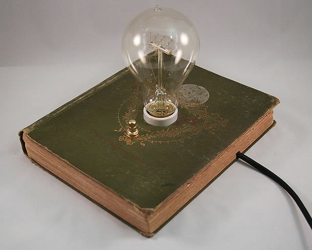 Hardback Book Lamp by Typewriter Boneyard – upcycleDZINE