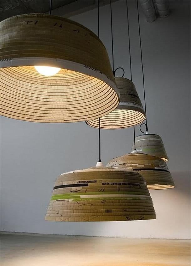 BEUTE pendant lamp by herrwolke is made out of upcycling discarded cardboard – upcycleDZINE