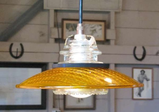 Glass Insulator lights by RailroadWare