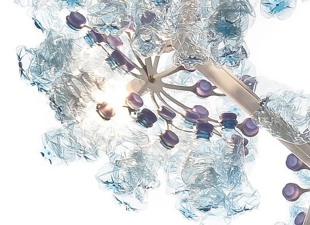 P.E.T. Light Tree: PET bottles used as lighting object by Walking Chair – upcycleDZINE
