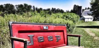 Blue Collar Bench: vintage tailgate used in bench by Yesterday Reclaimed – upcycleDZINE