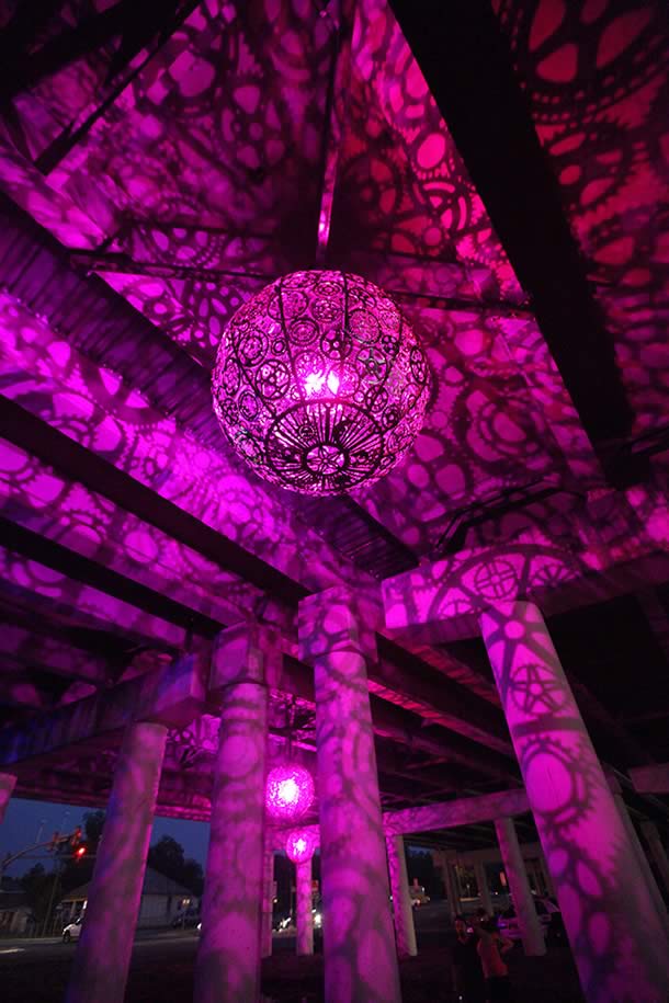 Ballroom Luminoso: Bicycle part chandeliers by JB Public Art – upcycleDZINE