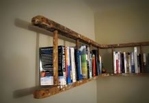 Vintage Ladder upcycled into Bookshelf by Naturally Cre8tive