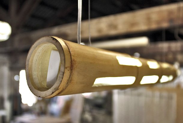 Bamboo Light: a bamboo cane ceiling lamp by Transfodesign – upcycleDZINE