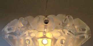 MilkFlower: plastic milk cartons lampshade by Gilbert de Rooij