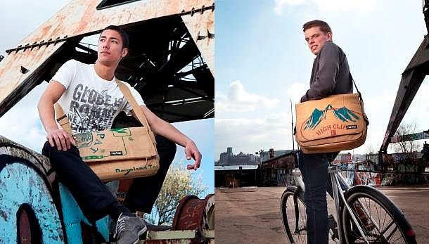 Fashionable bags made from plastic and big tea sacks by Ragbag – upcycleDZINE