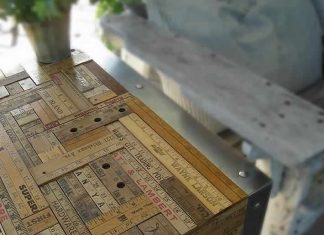 Unit of Measure: Tabletop out of yardsticks by Patina White – upcycleDZINE