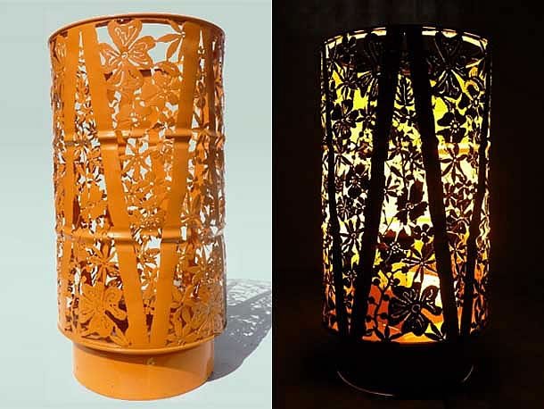 Metal Barrels upcycled into lace furniture by Dentelles & Bidons – upcycleDZINE