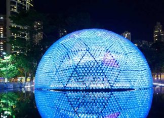Rising Moon: dome out of plastic bottles by Daydreamers Design