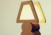 DORA: upcycled cardboard table lamp by Green Spirit Creations