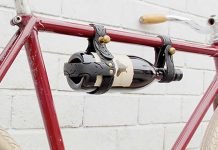Recycled Bicycle Wine Rack out of old tyres by oopsmark