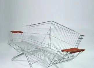 Etienne Reijnders designed a collection by upcycling a shopping carts into original furniture.