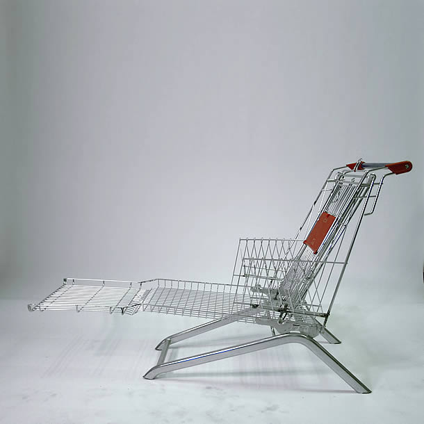 Etienne Reijnders designed a collection by upcycling a shopping carts into original furniture – upcycleDZINE