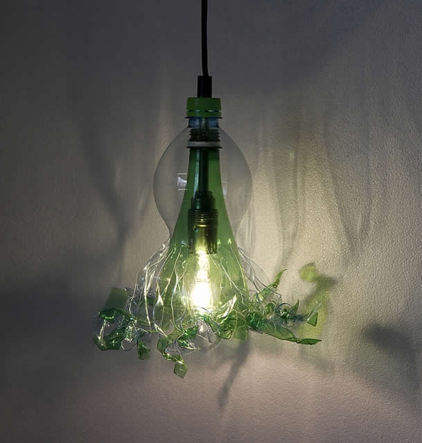 Upcycled PET bottle lighting by Lucie Jansen – upcycleDZINE