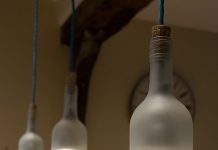 Max Ashford made another great and simple looking upcycle design lighting piece called Bottle Pendant out of used bottles.