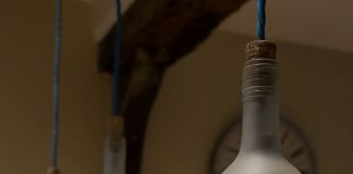 Max Ashford made another great and simple looking upcycle design lighting piece called Bottle Pendant out of used bottles.