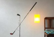 Loft&Light 57: upcycled golf clubs lamp by Gilbert de Rooij Loft&Light 57: upcycled golf clubs lamp by Gilbert de Rooij – upcycleDZINE