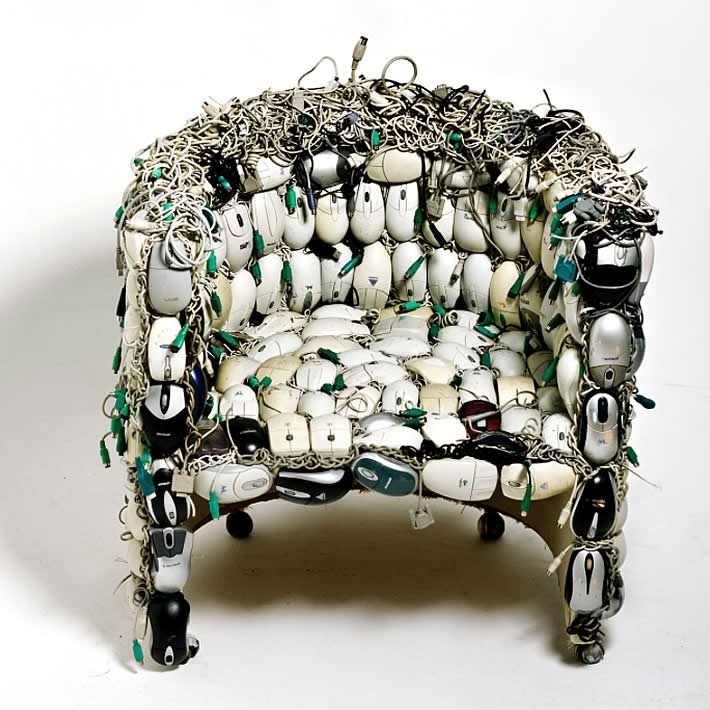 Electronic waste: chair made out of mice by Ana Carolina Lima Santos | upcycleDZINE