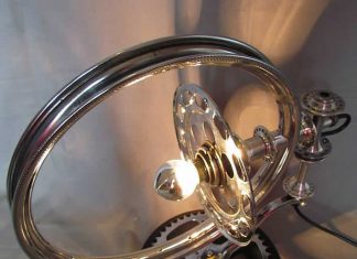 Bicycle parts table lamp collection by Velolumiere Bicycle parts table lamp collection by Velolumiere – upcycleDZINE