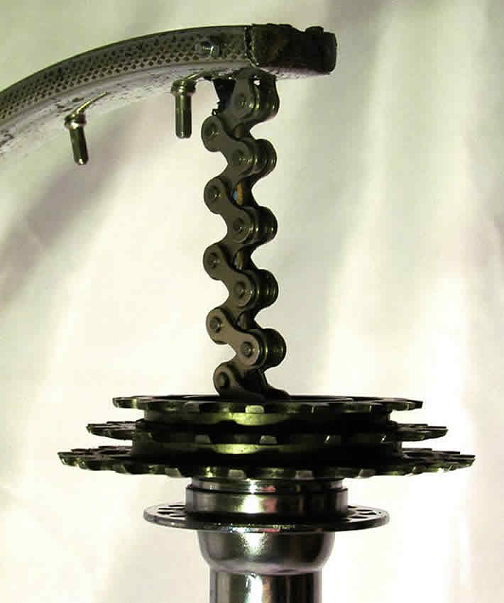 Industrial Lighting Unique Lamps Table Lamp Base* made with a Recycled Bicycle Parts