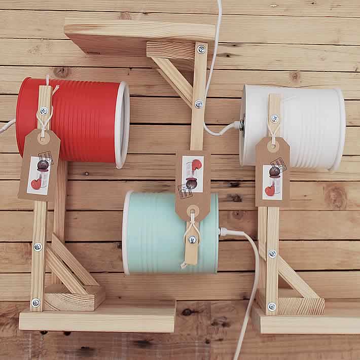 Cans turned into a friendly lamp collection by ILIÜI – upcycleDZINE