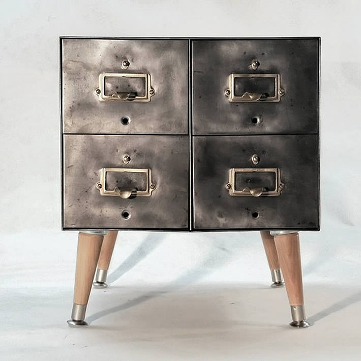 Vintage Steel Card File Cabinets By, Industrial File Cabinet
