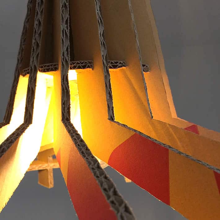 BoxHat: upcycled cardboard lampshade by Gilbert de Rooij – upcycleDZINE