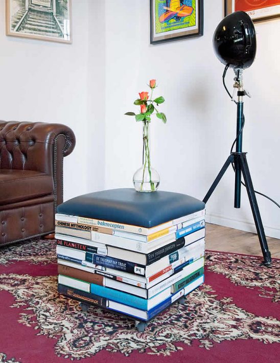 BookPouf: stacked books furniture by Sledgecorner – upcycleDZINE