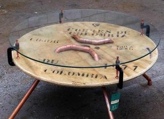 CUPRO: wooden spool upcycled into coffee table by Desobra – upcycleDZINE