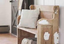 DIY: Door Turned into Church Bench by Liz Fourez DIY: door turned into church bench by Liz Fourez – upcycleDZINE