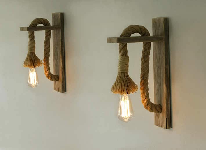 Upcycled Rope Wall Lamp by TassoStudio – upcycleDZINE