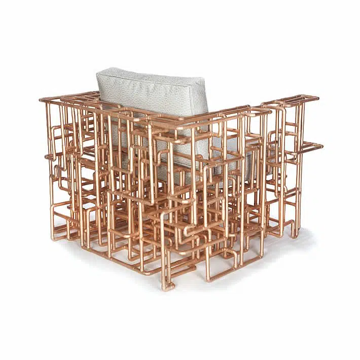 American Pipe Dream Chair: copper piping furniture by BRC Designs
