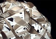 GLUTTONY: plastic cutlery lamp by Luis Luna – upcycleDZINE