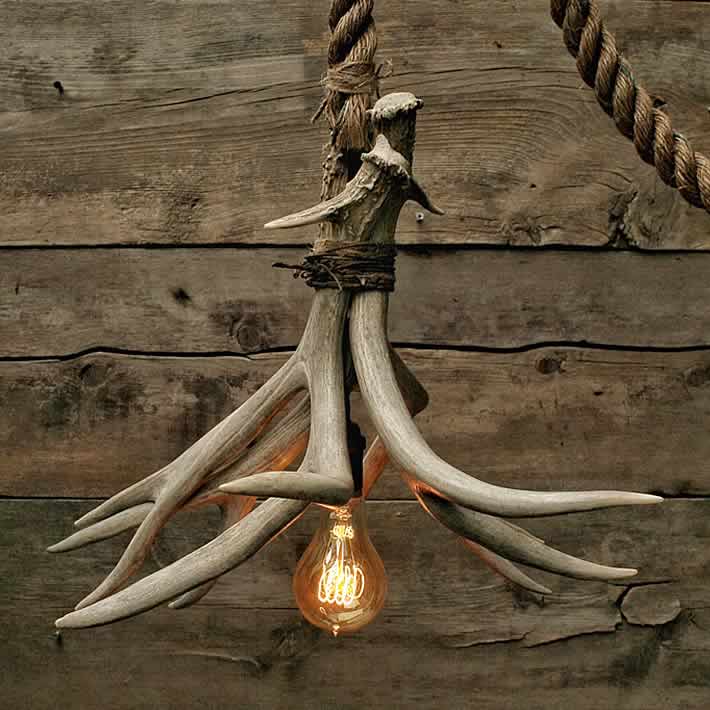 Cabin Lit Chandelier: upcycled shed antlers by Moon Stone Fox – upcycleDZINE