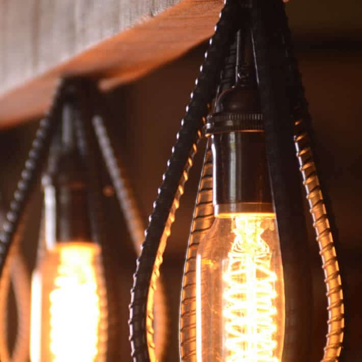 Industrial Barn Wood and Rebar Light Fixture by Rebarn Designs – upcycleDZINE