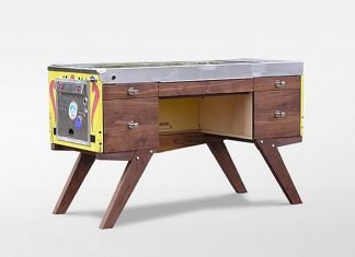 Pinball Machine Office Desk by White And Red Works – upcycleDZINE