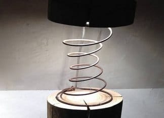 RINGS LAMP: upholstery spring pole lamp by WilDesignArt – upcycleDZINE