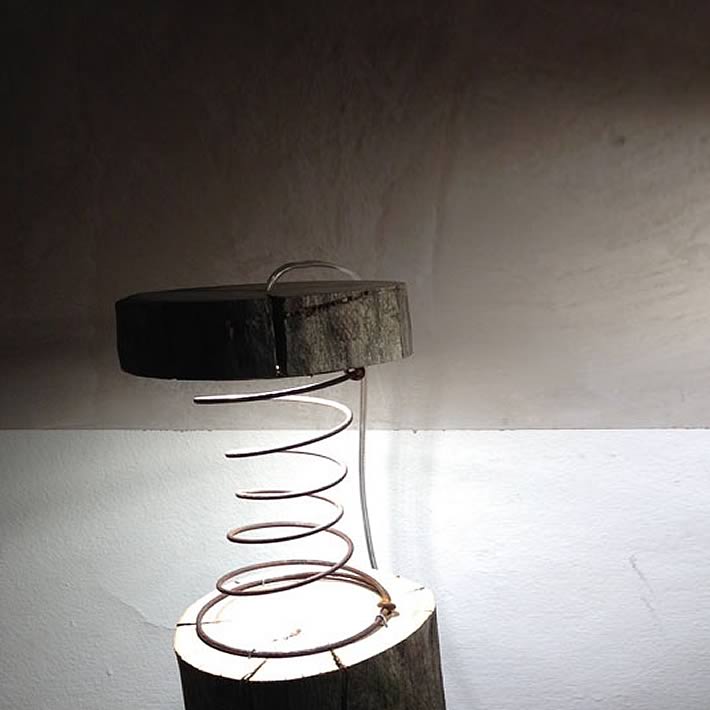 RINGS LAMP: upholstery spring pole lamp by WilDesignArt – upcycleDZINE