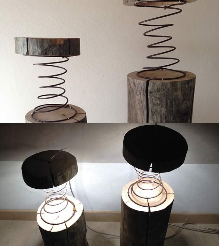 RINGS LAMP: upholstery spring pole lamp by WilDesignArt – upcycleDZINE
