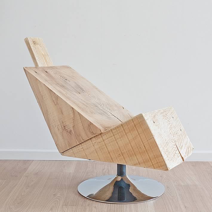 WEDGE seat: shipyard wood furniture by Jelle Aarts – upcycleDZINE