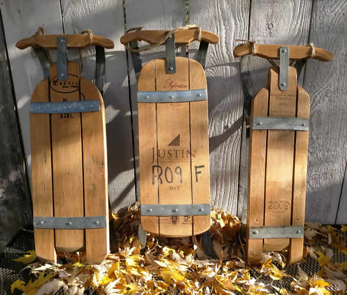 Napa Valley Wine Barrel Sled by Wine Country Craftsman – upcycleDZINE