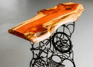 ENTRYWAY TABLE: elegant wood and ironware by Jonathan Tommey – upcycleDZINE