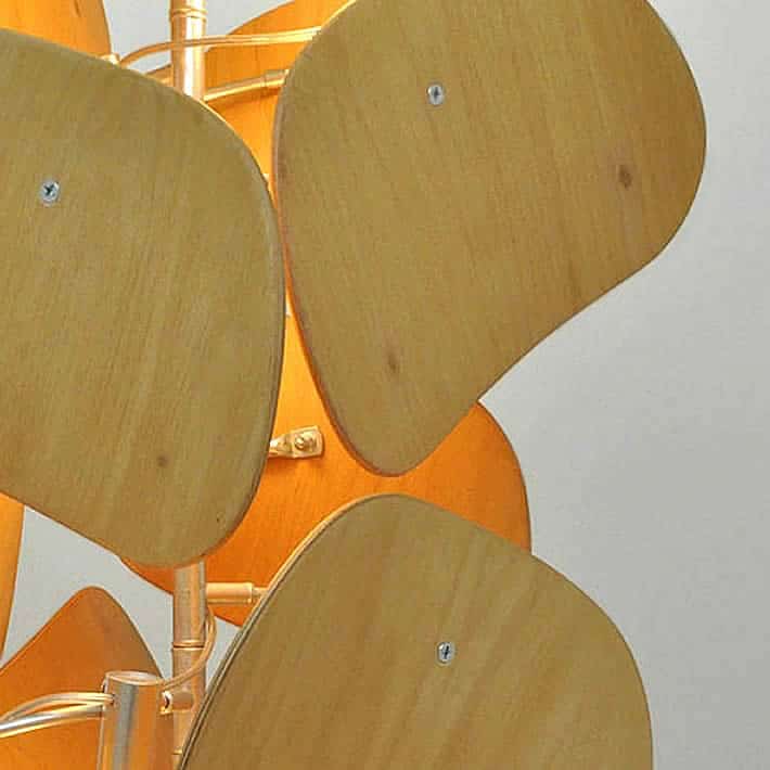 PETALS: school chairs backrests chandelier by Juraj Vyboh – upcycleDZINE