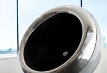 Upcycled plane engine cover impresses as a stunning chair