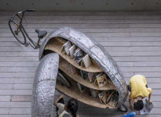 Micro movable library from above for children by Luo Studio | upcycleDZINE