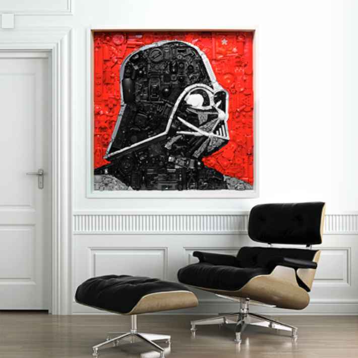Plastic Icon Junk Masterpieces Darth Vader on wall by +Brauer | upcycleDZINE