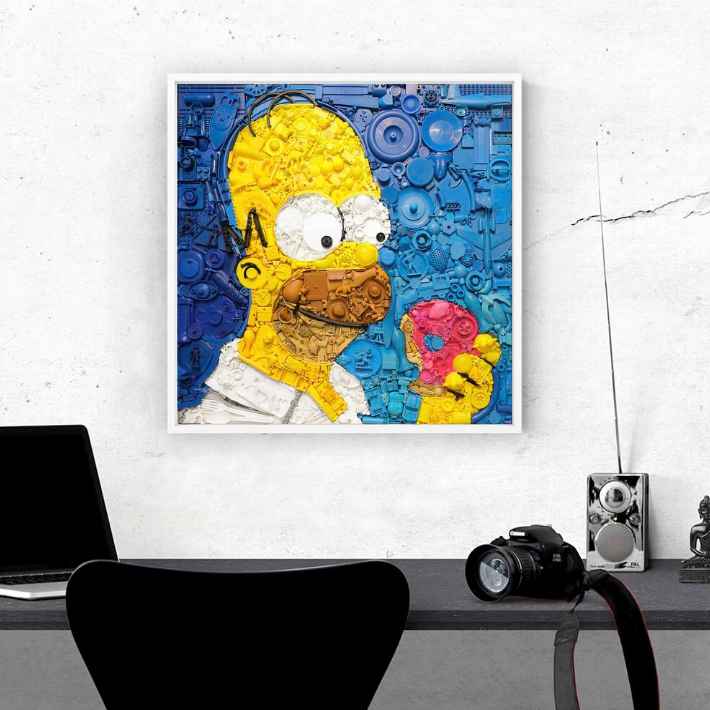 Plastic Icon Junk Masterpieces Homer on wall by +Brauer | upcycleDZINE