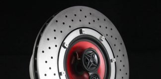Exclusive Ferrari F430 brake disc transformed into unique Bluetooth speaker Exclusive Ferrari F430 brake disc transformed into unique Bluetooth speaker by CAR2ART | upcycleDZINE